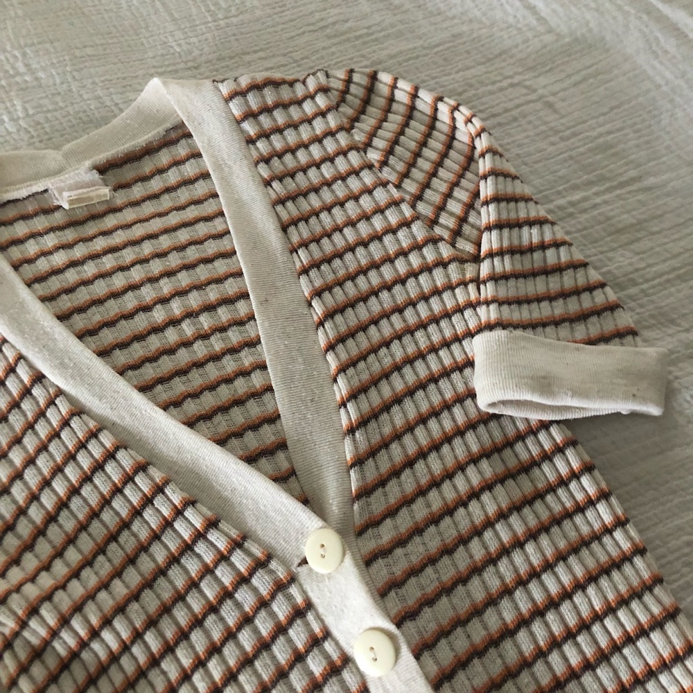 vintage 70s knit button up
